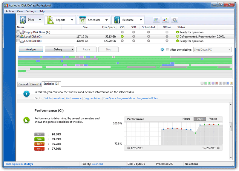 windows utility showing disk map